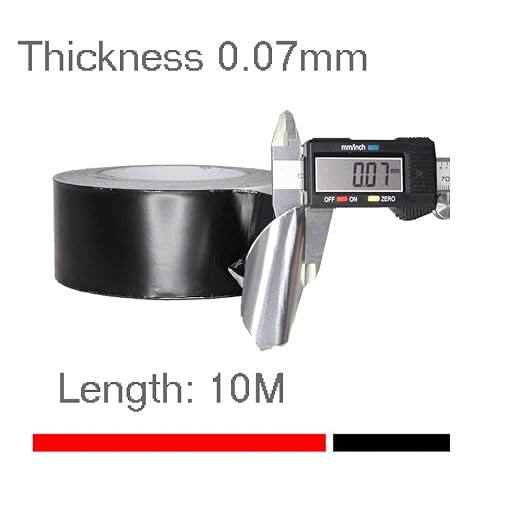 2 Inch Black Aluminum foil Duct Tape, Professional Grade Roll Adhesive Sealing Tape for HVAC, Refrigerator, Freezer, Insulation, Patching Hot & Cold Air Ducts, Sealing, etc. (10M)