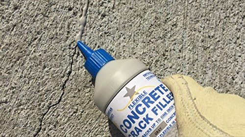 Bluestar Flexible Concrete Crack Filler (Gray), DIY - No Special Tools Needed, Fill Cracks in Concrete Driveways, Sidewalks, Patios, Garage and Basement Floors. 16 fl. oz. Bottle.