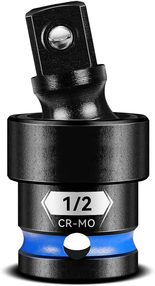 BLACKROBOT 1/2" Drive Impact Universal Joint Set, CR-MO Swivel Socket Adapter for Automotive Repair & Heavy-Duty Home DIY, Flexibly Reach Tight-Angle Fasteners