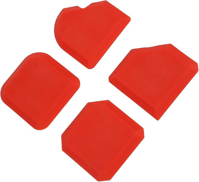 Dioche Body Filler Spreader 4pcsset Silicone Sealant Remover Tool Kit - Caulking Scraper Finisher & Cleaner for Professional and Grouting Tasks