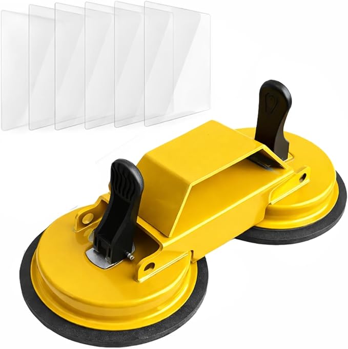 Floor Gap Fixer Tool, 45° Striking Surface Floor Gap Repair Tool with Dual Suction Cup, Made of Iron. with 6pcs Sticky Pads for Fixer Laminate/Vinyl Flooring Tools