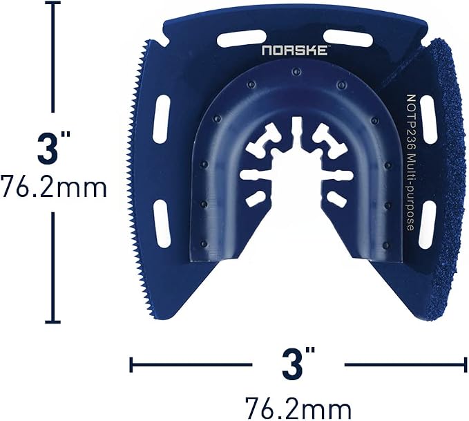 Norske Tools NOTP236 3-in-1 Cutting, Scrapper & Rasping Oscillating Multi Tool Accessory | Oscillating Saw Blades