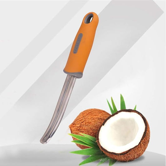 2 piece Coconut Meat Remover, Coconut Meat Scraper, Durable Non-slip Silicone Handle Stainless Steel Coconut Tool