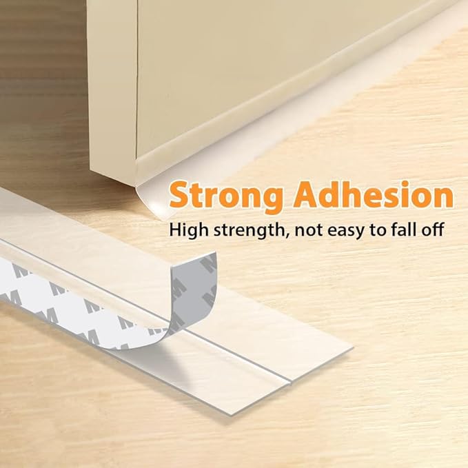 28.9 Ft Weather Stripping Door Seal Strip Tape,Silicone Draft Stopper,Self Adhesive Shower Door Bottom Seal, Insulation Strip for Frame Windows and Glass Gaps (Transparent, 35mm)