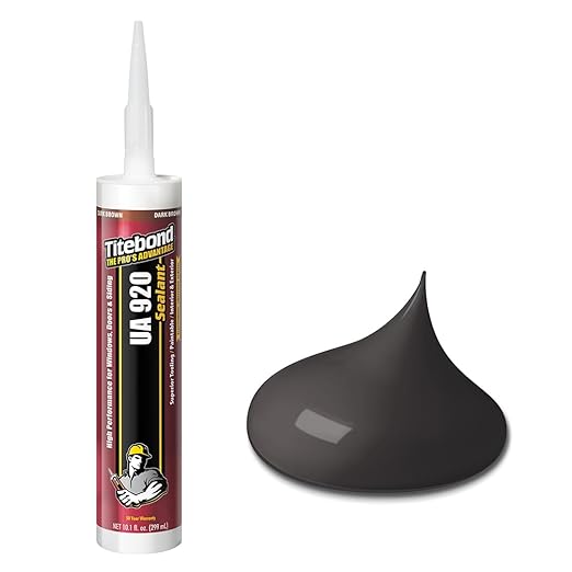 Titebond UA 920 Sealant, Dark Brown – Urethane Acrylic Elastomeric Caulk, Crackproof & Flexible, UV Resistant, Paintable in 1 Hour, Interior & Exterior Use – 10.1 Oz, 87111