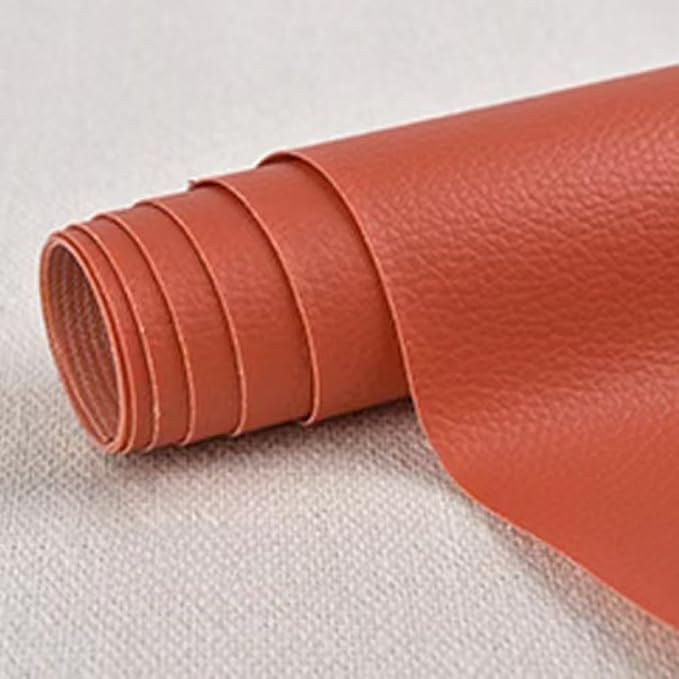 Self Adhesive Leather Repair Patch,Leather Repair Patch Tape Kit,Vinyl Repair Patches Waterproof for Couches,Furniture,Kitchen Cabinets,Car Seats (Orange,9.84"×11.81")