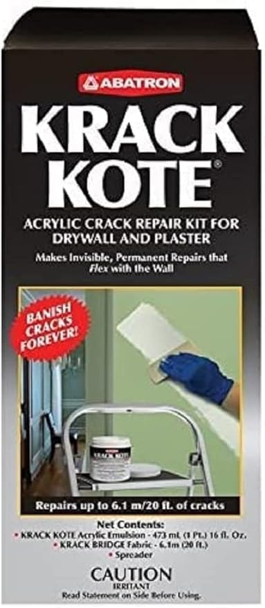 Abatron Krack Kote - Drywall and Plaster Repair Kit with Acrylic Emulsion and Polyester Mesh - Drywall Patch Kit for Cracks in Indoor Surfaces