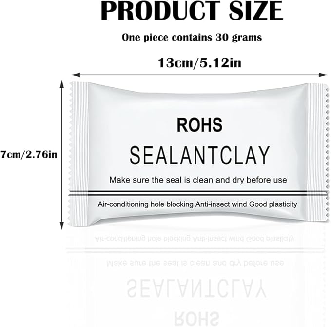 Sealant Clay - Air Conditioning Hole Sealer, Sealing Mastic Quick Mending Mud Wind Blocking, Good Plasticity, Waterproof Sealant Putty for Plumbing, Electrical, and HVAC Applications (8 Pack)