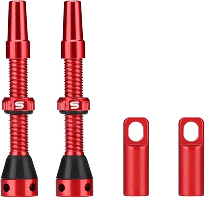 Tubeless Value Stems 40mm 44mm Premium No Leak Tubeless Presta Valve Stems Kits with Integrated Value Core Remover Tool and Valve Stem Caps Fit Most Bicycle Tubeless Rims Pair