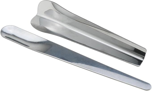 Heyous 2PCS Silver Stainless Steel Double Ended Caulking Tools Cement Slurry Cleaning Utensil Shaded Corners Scraper Wall Tile Spatula