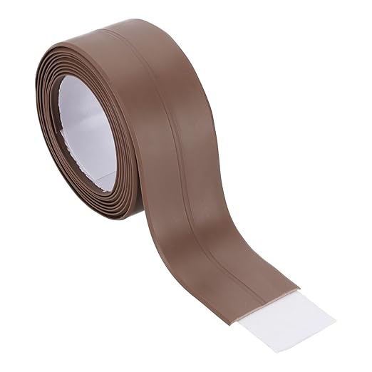PATIKIL 1" x 3.3 ft Caulk Tape, Caulk Strips PVC Self Adhesive Caulking Tape Waterproof Edge Protectors for Bathroom Accessories Kitchen Countertop, Brown