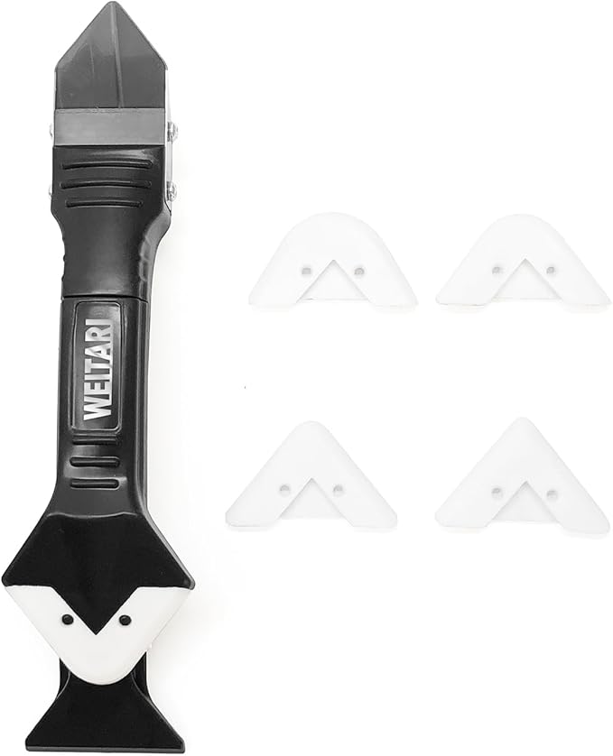 Silicone Caulking Tool Kit, 3-in-1: Grout Sealant Remover,Finishing Scraper Tools - Easy Caulk Removal Sealing Smoothing For Bathtub Toilet Bathroom Shower Corner Tiles Joint Floor Sink
