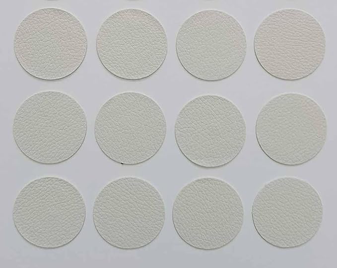 Round Leather Repair Patch for Furniture, Tape Self Adhesive for Couches Car Seat Sofa Jackets Handbags (OneSize,Beige White)