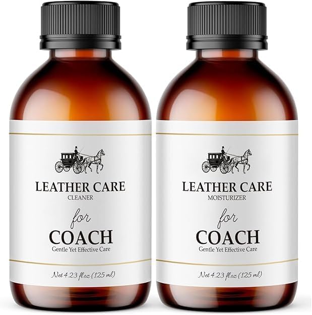 Leather Cleaner & Moisturizer Set For Coach, Gently Cleans Leather Handbags, Restores Shine, Softens, Remove Stains & Light Scratches, Safe for Premium Bags, 125ml, 2 Pack