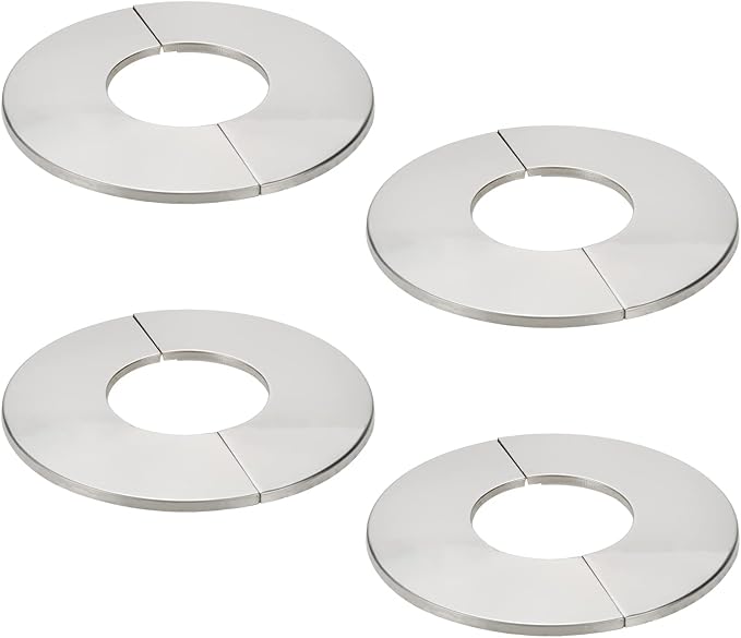 Wall Split Flange, Stainless Steel Round Escutcheon Plate for 2.4"/61mm Diameter Pipe, Pack of 4