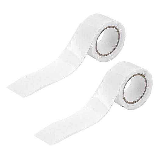 Self Fusing Silicone Tape High Temperature Adhesive Tape for Plumbing Repairs Hose Leak Fixing 2 Rolls 1.5m x 2.5cm (White)