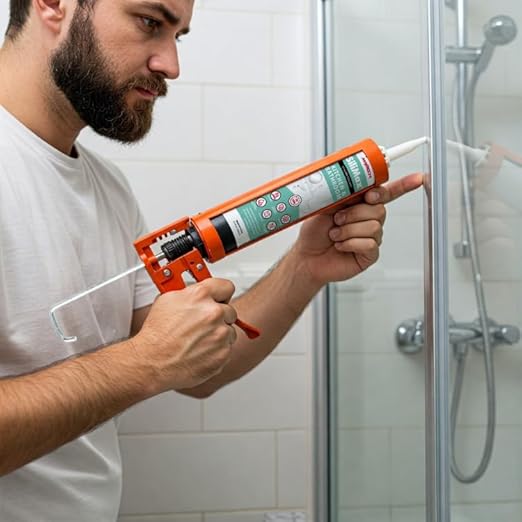 Kitchen & Bathroom Silicone Caulk– Clear Silicone Sealant Waterproof for Sinks, Tubs, Shower Seal & Toilet Seal – Crack-Proof, Quick-Dry Formula Silicone Caulking, 9.5 oz (1 Pack, 1, Count)