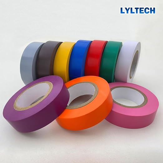 LYLTECH Matte Rainbow Electrical Tape 10 Colors 3/4in x 60ft Waterproof | Matte colored PVC tape, strong adhesive durable easy wrap for electrical wire insulation & repair