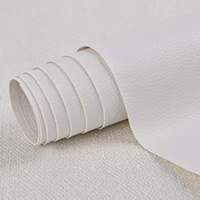 Self Adhesive Leather Repair Patch,Leather Repair Patch Tape Kit,Vinyl Repair Patches Waterproof for Couches,Furniture,Kitchen Cabinets,Car Seats (White,3.94"×7.87")
