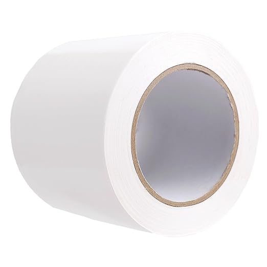 Vapor Barrier Tape, 7 Mil Polyethylene Tape Sealing Moisture Barrier Seam, Seal Tape for Crawl Space, Underlayment, Marine Use, White Insulation Tape, Waterproof, 6 Inch, 100 Foot Roll