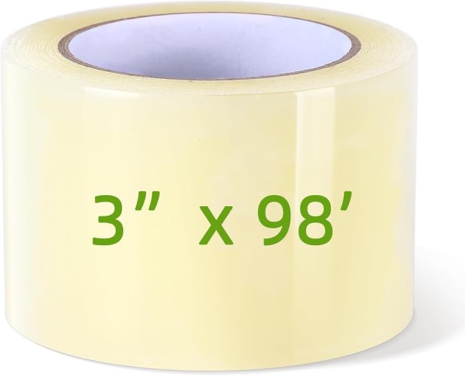 Ohuhu Greenhouse Repair Tape Plastic: 3" x 98' Green House Sheeting Tape 6.3 mil Reinforced Clear Plastic Film for Greenhouse Polyethylene PE Cover Repair