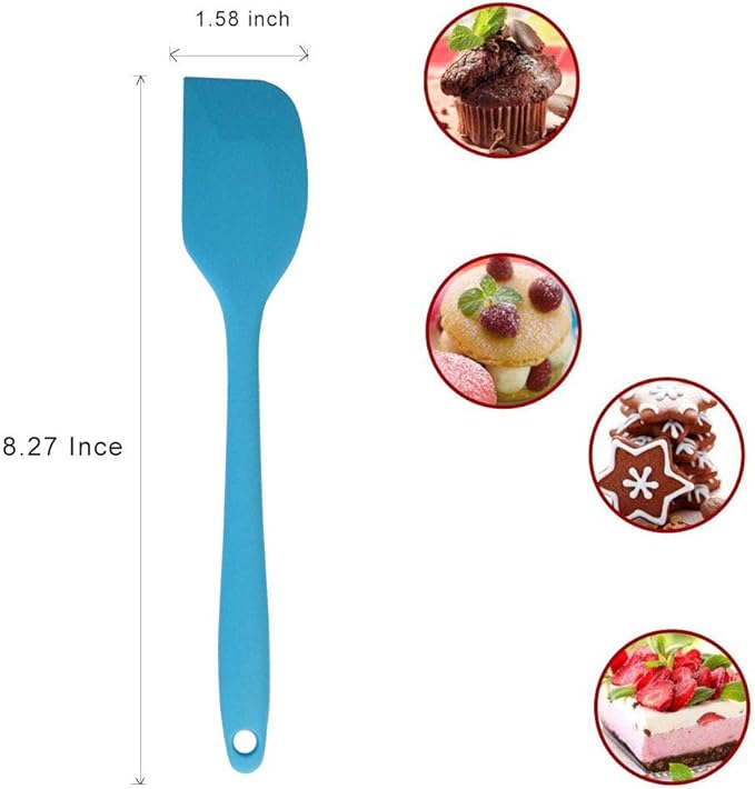 zYoung 4 Pcs Silicone Spatulas, Rubber Spatula Heat Resistant Seamless One Piece Design Flexible Scrapers Baking Mixing Tool,Small