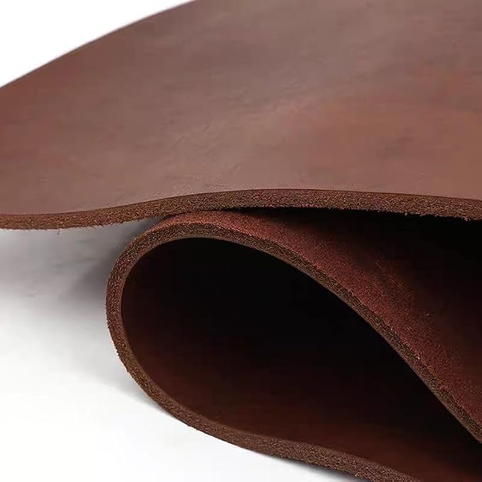 Full Grain Leather Sheet, 4-5mm Thick, Brown Leather, Vegetable Tanned Leather for Crafting, Tooling, Sheath Making (Brown 20-30 Square feet)