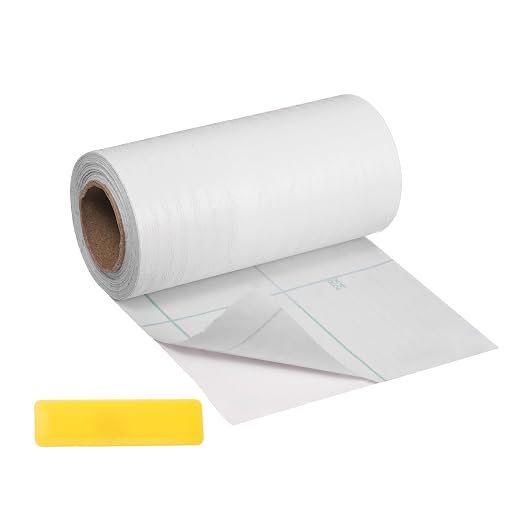 uxcell Wood Tape, 4 Inch x 16ft Self-Adhesive Wood Grain Repair Tape Patch with Plastic Scraper for Baseboards, Doors, Windows, Floor Repair and Furniture Renovation, White