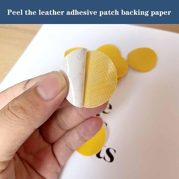 Round Leather Repair Patch for Furniture, Tape Self Adhesive for Couches Car Seat Sofa Jackets Handbags (OneSize,Wine Red)