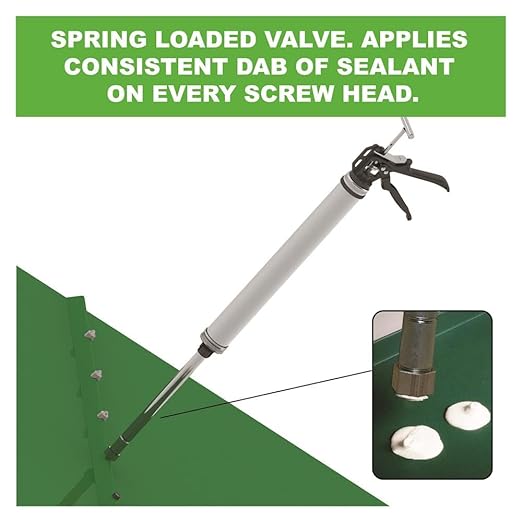 Albion Engineering B12B30SP Spot-Pro® System, B-Line Manual Bulk Dispenser + Extension Nozzle for Sealing Exposed Metal Roofing/Siding Fasteners, Complete Kit with Accessories, 30 oz (1 Quart)