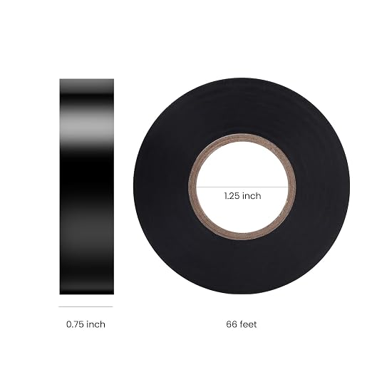Lichamp 10-Pack Black Electrical Tape Waterproof, 3/4 in x 66ft, Industrial Grade UL/CSA Listed High Temp Electrical Tape Electric Super Vinyl