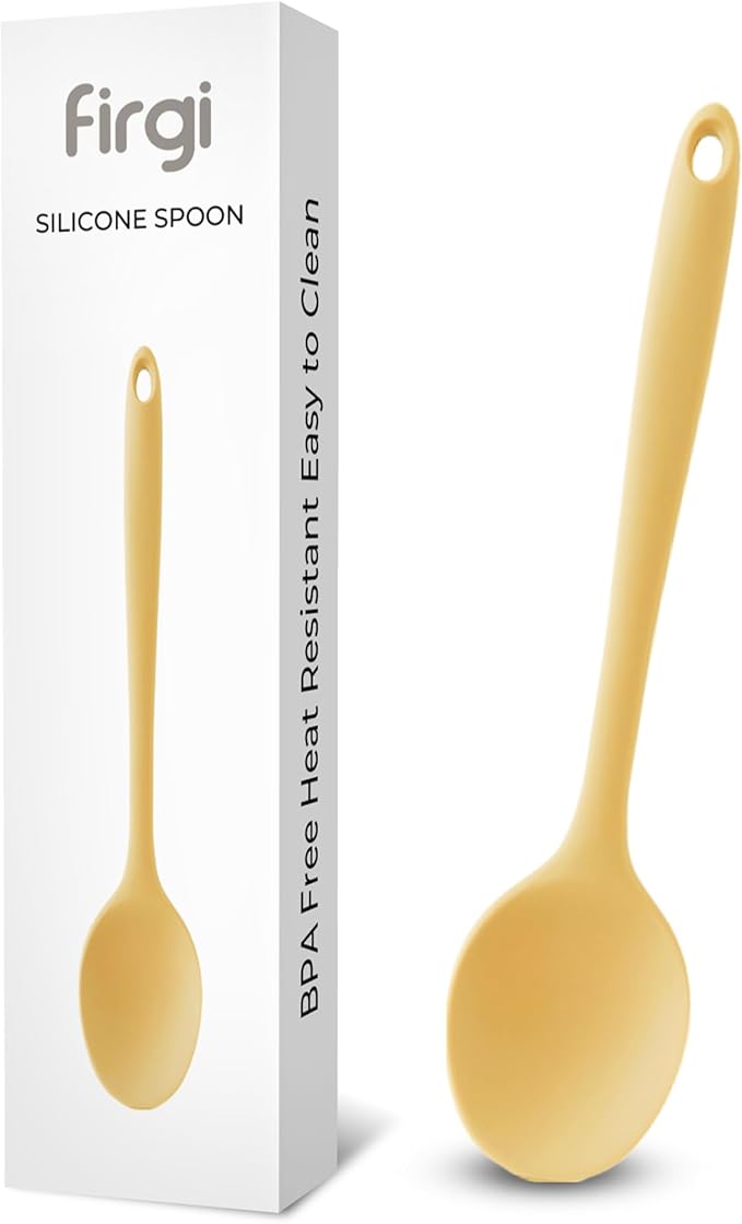 Multi Platinum Silicone Cooking Spoon for Baking, Scraping & Mixing, 100% Food Grade Colorful Silicone Kitchen & Serving Utensils, Heat Resistant, Non-Stick Cookware - 11.4 inch Butter Yellow