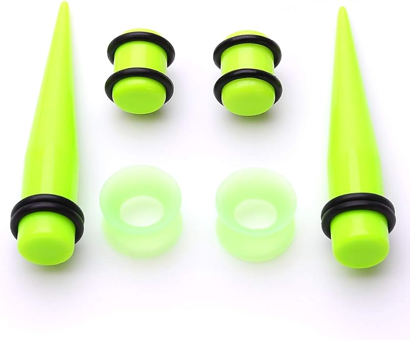 JieyueJewelry 50/54 Pieces Ear Stretching Kit 14G-00G Acrylic Tapers and Plugs + Silicone Tunnels - Ear Gauges Expander Set Body Piercing Jewelry