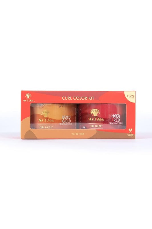 As I Am Curl Color Kit - Bold Gold & Hot Red - 12 ounce - Color & Curling Gel - Temporary Color - Medium Hold - Vegan & Cruelty Free
