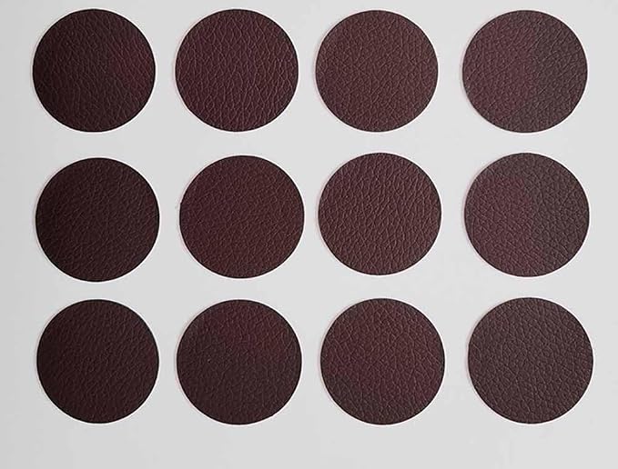 Round Leather Repair Patch for Furniture, Tape Self Adhesive for Couches Car Seat Sofa Jackets Handbags (OneSize,Redbrown)