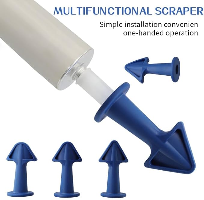 Caulking Tips 6pcs Caulk Gun Tips Blue Silicone Sealant Nozzles Kit, Multi-Functional Silicone Sealant Nozzle for Finishing Grouting and Tile Joints(6.5R,10R,13R)