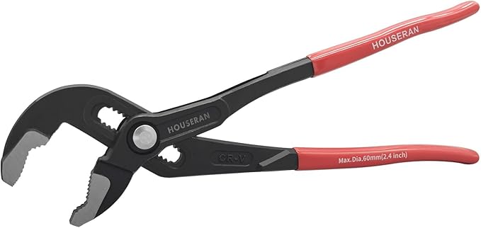 12 Inch Water Pump Pliers, Groove Joint Wrench With Comfort Red Grips, CRV Tongue and Groove for Home Repair, Gripping, Nuts, Bolts, Pipe & Fittings