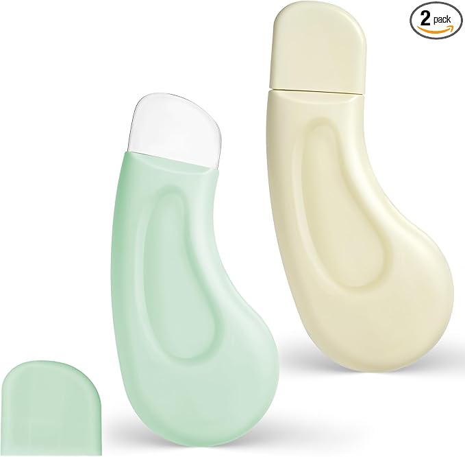 2PCS Silicone Blackhead Remover Tool, Silicone Face Spatula, Pore Scraper, Deep-Cleaning Skin Scraper, Universal Skincare Tool for Both Men and Women (Green Skin Tone)