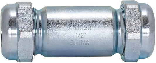 Eastman 3-7/8 Inch Long Pattern Compression Coupling, 1/2 Inch IPS, Galvanized Steel, 20562 (Pack of 2)