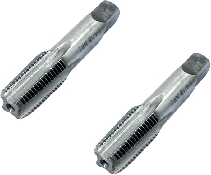 2 Pcs 1/4 NPT Pipe Thread Tapes,Carbon Steel Hand Threading Tap for Plumbing Projects,Auto Repairs and Other Various DIY Thread Cutting Tools Small Poject