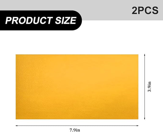 2PCS Car Leather Repair Patch Tape, 4 x 8 Inch Self Adhesive Portable Vehicle Seat Vinyl Repairs Kit, Automotive Interior Furniture Restoration Kit, Universal for SUV RV Truck (Yellow)