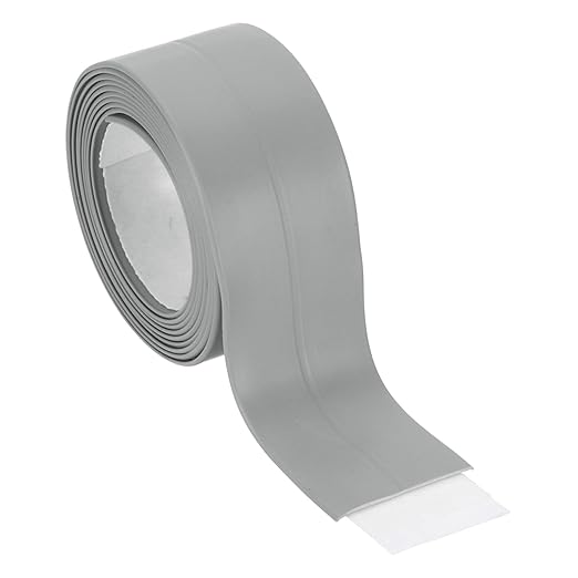 PATIKIL 1" x 3.3 ft Caulk Tape, Caulk Strips PVC Self Adhesive Caulking Tape Waterproof Edge Protectors for Bathroom Accessories Kitchen Countertop, Grey