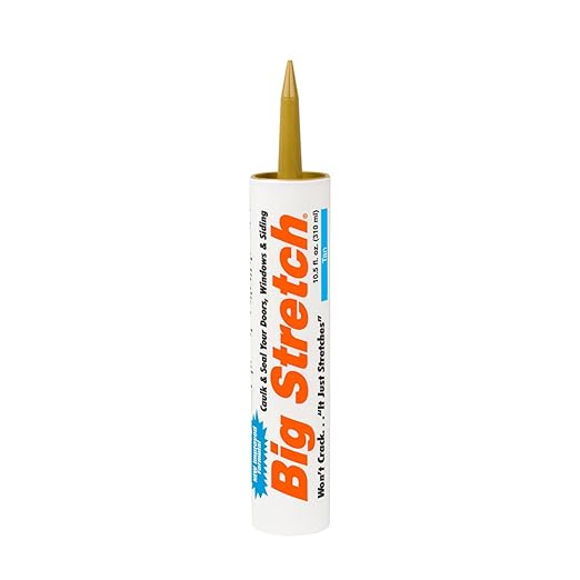 Sashco Big Stretch Acrylic Latex High Performance Caulking Sealant, 10.5 oz Cartridge, Tan - 10014