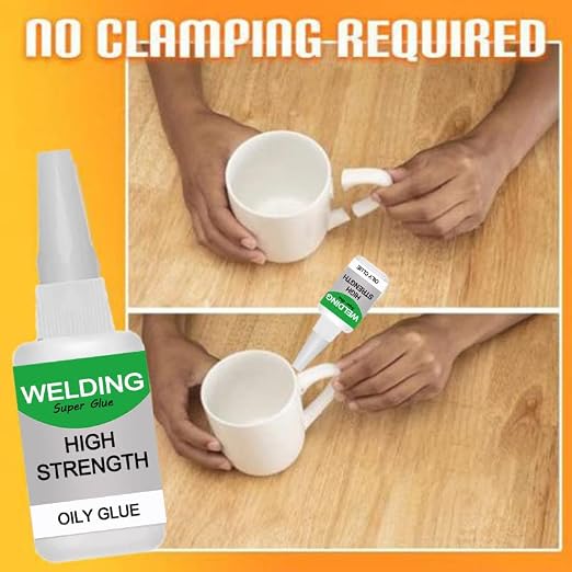 Jue-Fish Multifunctional Glue, Welding High-Strength Oily Glue, Universal Super Glue, Instant Bonding, Strong Adhesion, Repairs Last Long Time for Metal, Wood, Ceramics,Leather, Glass (clear4pc)