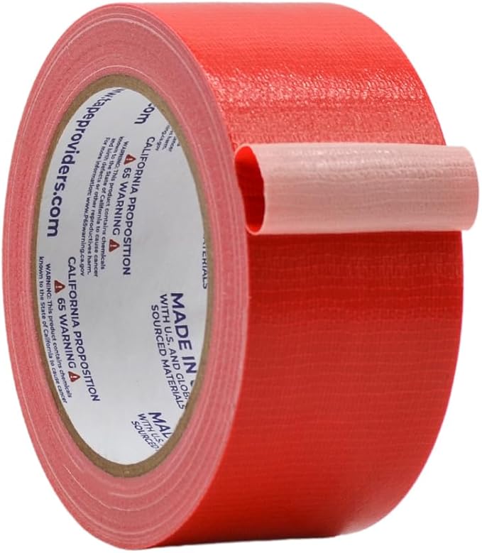 WOD DTC10 Advanced Strength Industrial Grade Red Duct Tape, 2 inch x 60 ft. Waterproof, UV Resistant For Crafts & Home Improvement
