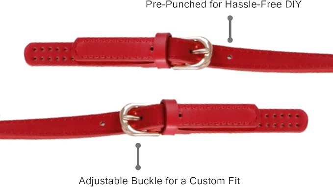 XIMEO 2 Pack Replacement Purse Straps – Adjustable PU Leather Handles with Buckle for DIY Bag Making, Tote & Handbag Repair
