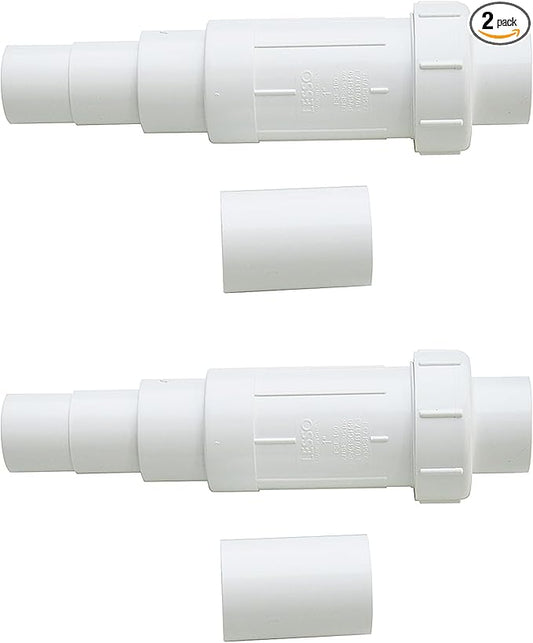LESSO 1 inch PVC Pipe Repair Kit, 1" PVC Fittings Repair Coupling for Broken or Cracked In-Ground Pipe, SCH40 White (2 Sets)