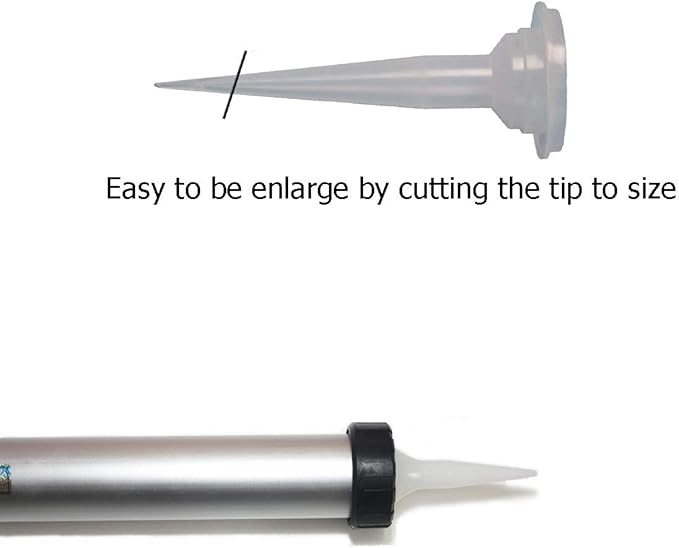 Caulking Nozzle Cones Nozzles for Sausage Caulking Gun, Reusable Caulk Nozzle Applicator, Durable Epoxy Piston Caulk Cap Replacement,10 Pieces