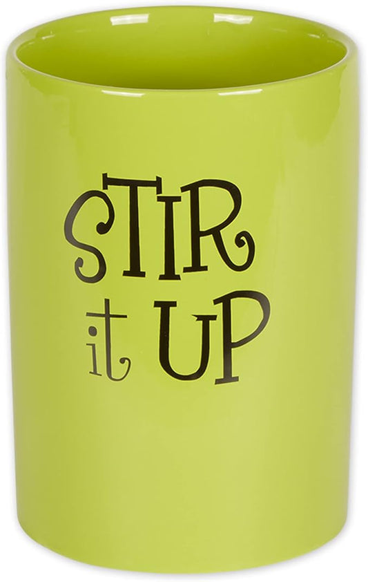 DII Kitchen Accessories Retro Collection Ceramics, Utensil Holder, Avocado