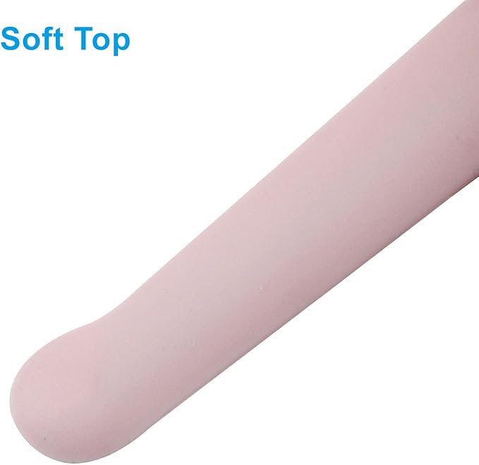 Hitefu 3 Pcs Silicone Jar Spatulas, Non-Stick Scraper Tools for Baking Cake & Spraying Butter Cream (Yellow, Pink & Green)